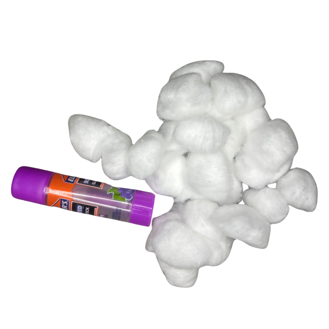 Glue stick and Cotton ball
