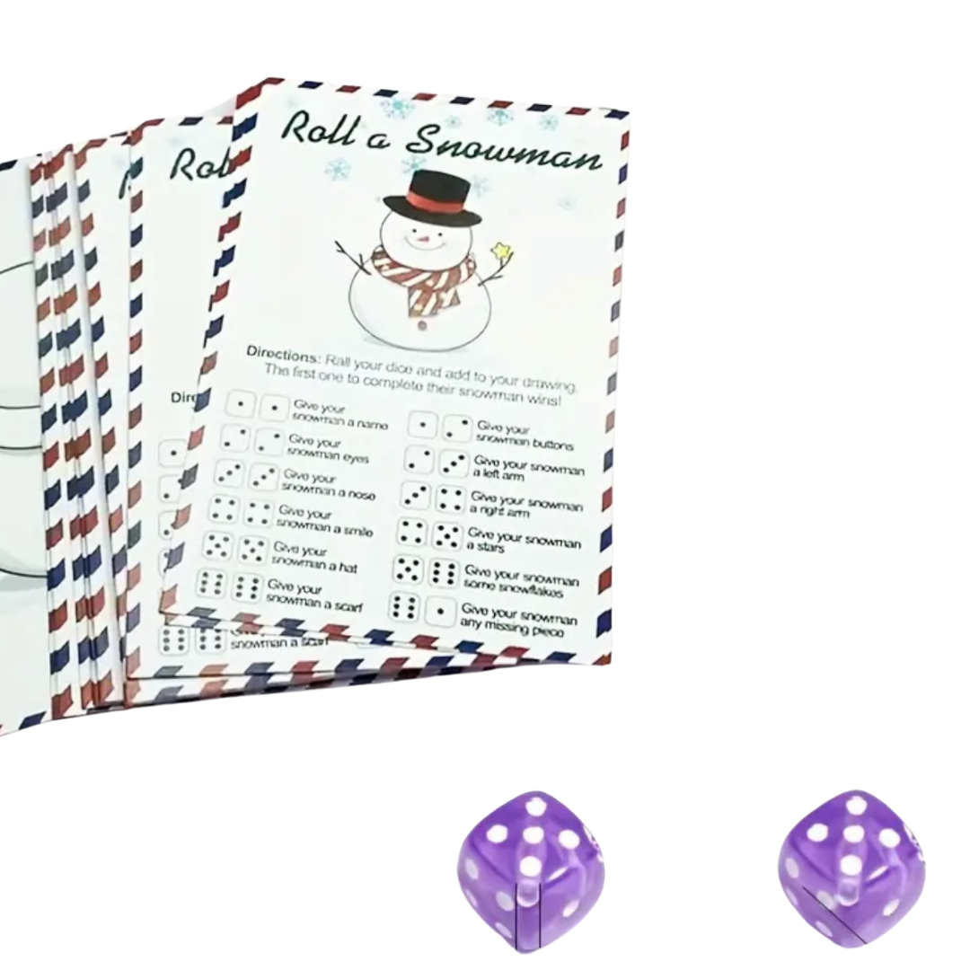 roll a snowman game + 2 dice